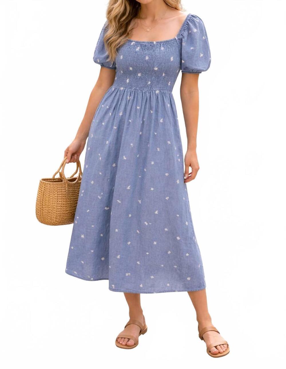 NEW BLU PEPPER aisha denim dress in blue